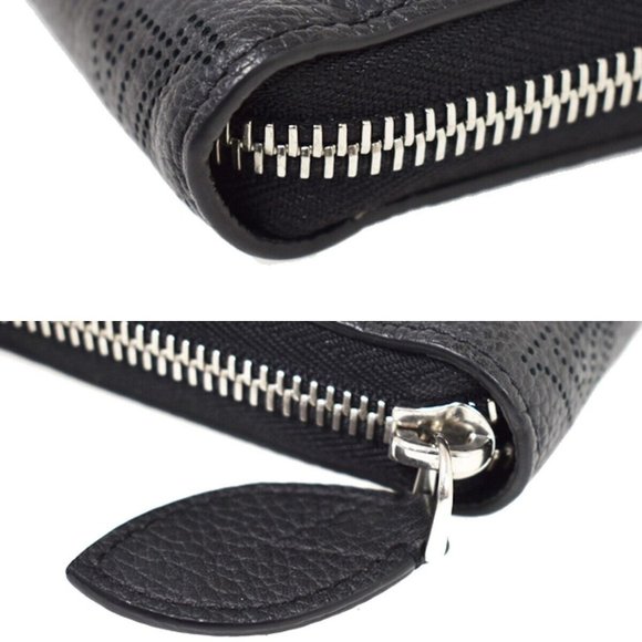 Authentic LOUIS VUITTON Zippy Wallet Long Monogram Mahina Leathr Black - Picture 9 of 15